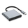 Adapter USB C Tech-Protect HB08, 4 më 1, 2x HDMI 4K 60Hz, gri