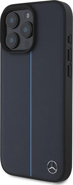 Mbrojtëse telefoni Mercedes Blue Line për iPhone 16 Pro Max, lëkurë, MagSafe, blu navy