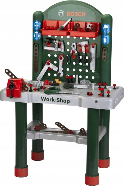Tavolinë pune lodër Theo Klein Bosch Workbench, me shumë vegla, për fëmijë 3+