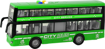 Lodër autobus me dy kate Double Decker, me bateri, me drita dhe tinguj, i gjelbër