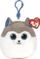 Varëse lodër pelushi Ty Mini Beanie Squish a Boos Slush Husky, 3\", gri e bardhë