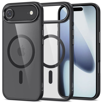 Mbrojtëse telefoni Tech-Protect MagFlex MagSafe për iPhone 17 Air Pro, transparente me kornizë të zezë