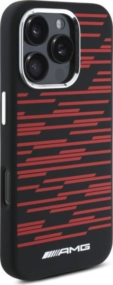 Kapak telefoni Mercedes Benz AMG Silicone Graphics, me MagSafe, për iPhone 16 Pro Max 6.9", i zi