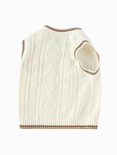Jelek Cocoa Trim Cable Vest