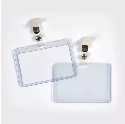 Mbajtëse kartelash identifikimi Office, 90x60mm, set 10 copë, transparente