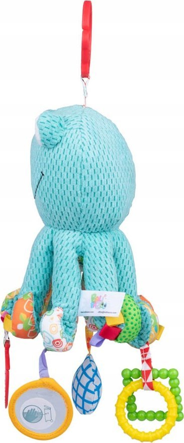 Lodër varëse për bebe Octopus Rattle Pendant, me pasqyrë dhe lodra për kafshim, shumëngjyrëshe