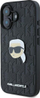 Kapak telefoni Karl Lagerfeld Monogram Karl Head Pin, për iPhone 16 6.1", TPU PC, i zi