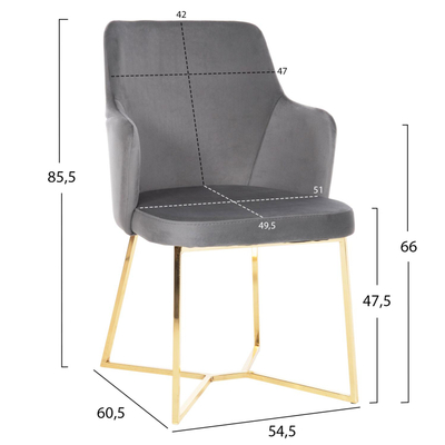 Kolltuk Triana 54,5x60,5x85,5Hcm (HM9278.11), gri/ ari