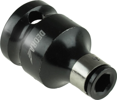 Adapter goditës Dedra Impact, 1/2" në 1/4" Hex, 38mm, i zi