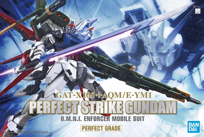 Model ndërtimi Bandai Gundam Seed Perfect Strike Gundam PG, shkalla 1:60, rreth 30 cm, shumëngjyrësh