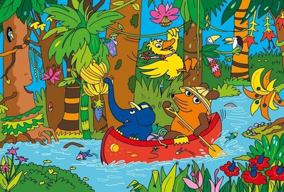 Puzzle për kalamoj Schmidt Die Maus Jungle, 100 pjesë, karton, shumëngjyrësh