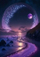 Set mozaik me gurë Norimpex Diamond Mosaic Moon Amethyst Trail, 30x40 cm, shumëngjyrësh