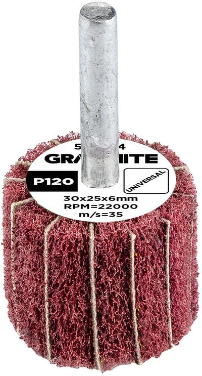 Rrotë bluarëse Graphite 58T414, P120, 30x25x6mm, e kuqe