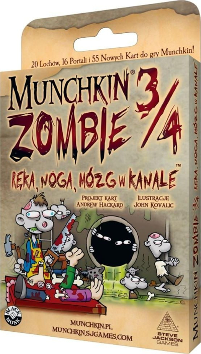 Zgjerim loje Black Monk Munchkin Zombie 3/4, polonisht, 3 deri 6 lojtarë