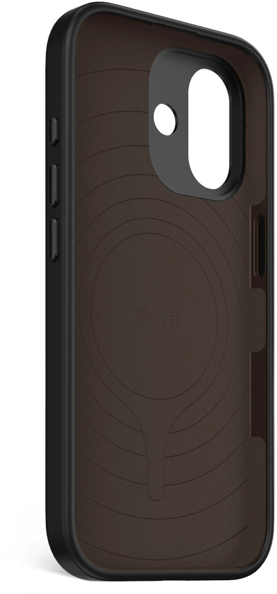 Kapak silikoni Decoded për iPhone 17, antimikrobial, MagSafe, i zi Phantom