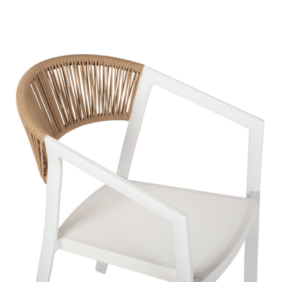 Karrige alumini Miri 56×60×81.5 cm (HM5891.02), bardhë/ bezhë
