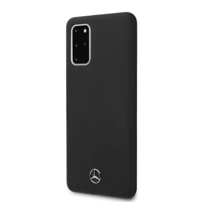 Mbrojtëse telefoni Mercedes-Benz Silicone për Samsung Galaxy S20 Plus, silikoni, e zezë