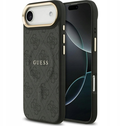 Kapak Guess Hardcase 4G Classic MagSafe, për iPhone 17 Air, lëkurë eco, i zi