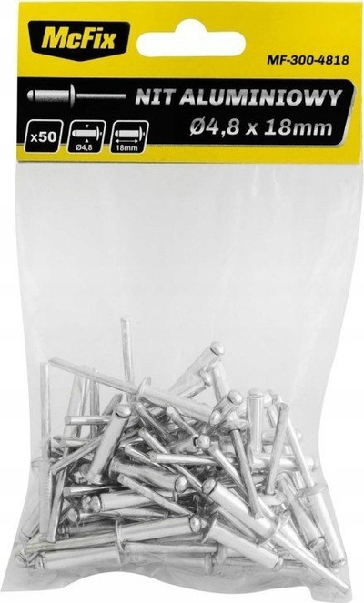 Riveta alumini OP, 4.0×8 mm, set 50 copë, ngjyrë argjendtë