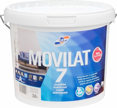 Bojë muri Rilak MOVILAT 7 Base C, për brendësi, 3.6L, e bardhë për nuancim