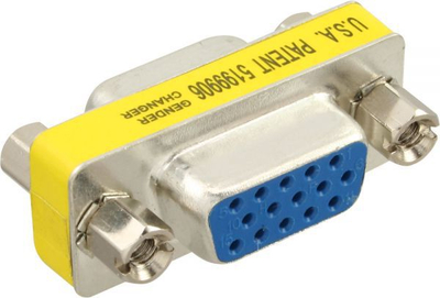 Adapter VGA InLine 37724, D-Sub VGA femër në femër, i verdhë