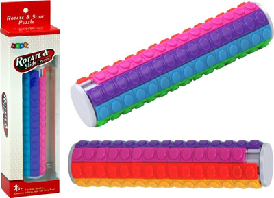 Lodër puzzle cilindrike Leantoys Rotate &amp; Slide, logjike, shumëngjyrëshe