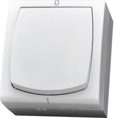 Çelës dy-polësh Ospel Madera ŁNH-11N/00, IP44, hermetik, i bardhë