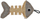 Barry King lodër peshk skelet për kafshë, gri/krem, 14 x 7.5 cm