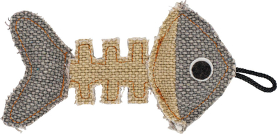 Barry King lodër peshk skelet për kafshë, gri/krem, 14 x 7.5 cm
