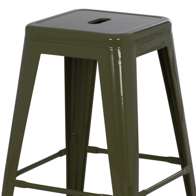 Stol metalik Melita 43×43×67 cm (HM8573.03), gjelbër