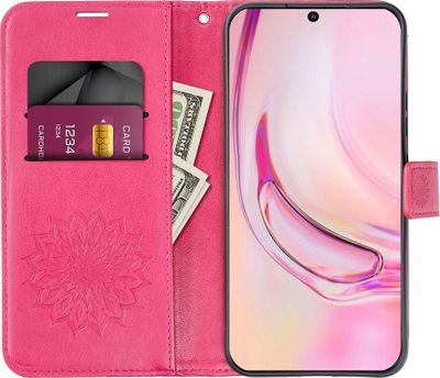 Kabull telefon Mezzo Book për Xiaomi Redmi Note 12S, me portofol, me mandala, ngjyrë magenta