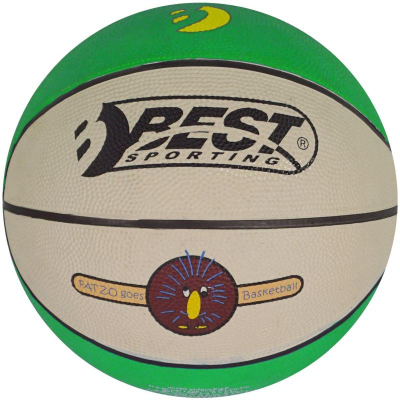 Top basketbolli i vogël Mini Best Sporting R.3, madhësia 3, gome sintetike, jeshil me bezhë