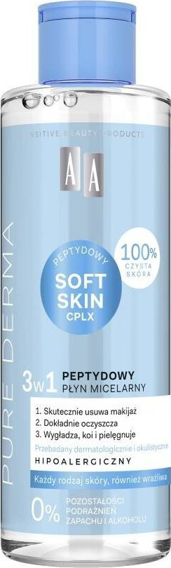 Locion micelar për fytyrë AA Cosmetics Pure Derma Peptide 3n1, 200 ml
