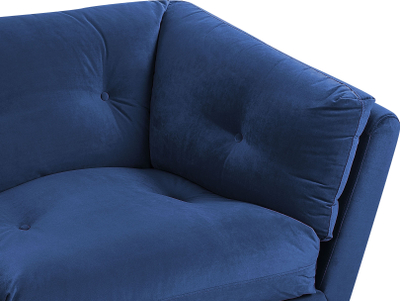 Kauç treshe Beliani Lenvik, velvet, këmbë metalike, blu