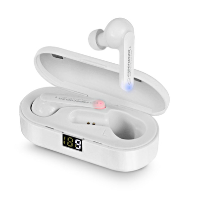 Kufje pa tela Esperanza EH230W, True Wireless Stereo TWS, in ear, të bardha