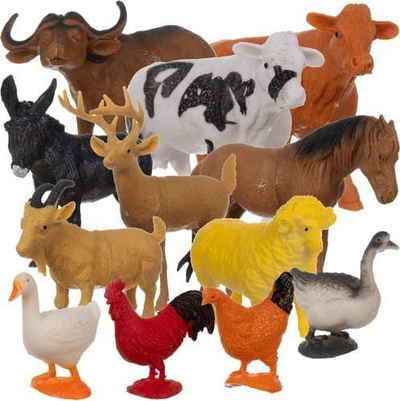 Set figurina ferme Kruzzel Farm Animals, 12 pjesë, PVC