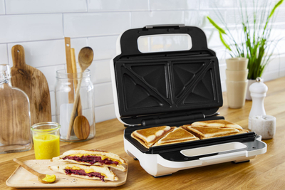 Tostier dhe aparat waffle Tefal SW7011, 700W, pllaka të këmbyeshme, i bardhë