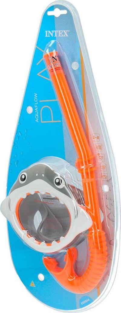Set maskë dhe snorkel Intex Fun Shark, për fëmijë, portokalli