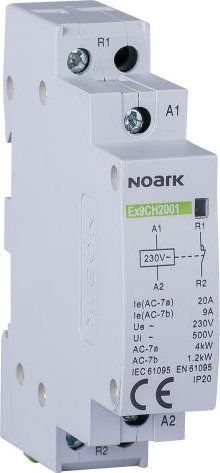Kontaktor modular Noark Ex9CH20, 2P, 20A 230VAC, gri