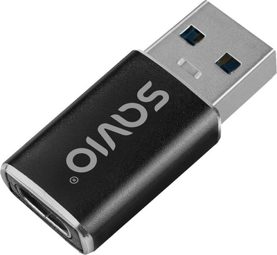 Adapter USB Savio AK-81, USB-C 3.1 F në USB-A 3.1 M, i zi