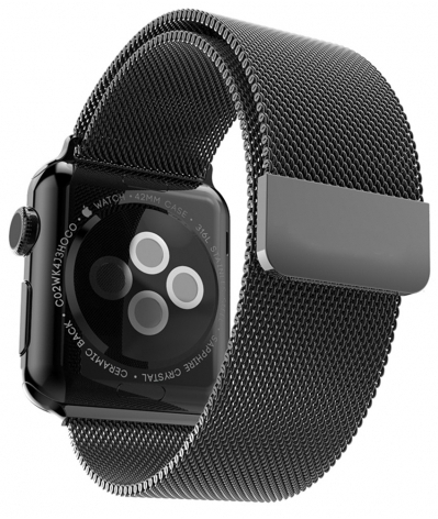 Rrip 4wrist për orë Apple 42, 44, 45, 49 mm, i zi