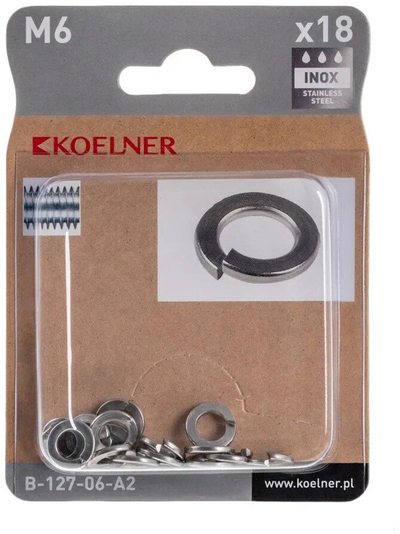 Rondelë pranvere çeliku inox A2 M5 DIN 127, blister, 21 copë