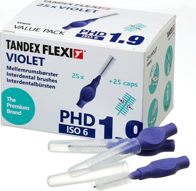 Furça ndërdhëmbore Tandex Medium Violet, set me 25 copë, fijë të trasha, ngjyrë vjollcë