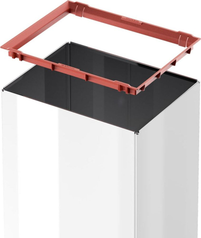 Kosh plehrash Hailo Big-Box Swing, 9.2 gallon, me bazë që s’rrëshket, i bardhë me kapak të zi