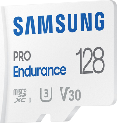 Kartë memorje microSD Samsung PRO Endurance, 128GB, Class 10 U3, e bardhë