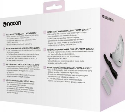 Aksesor për VR Nacon Holding Kit, për Oculus Meta Quest 2, madhësi e rregullueshme, i bardhë