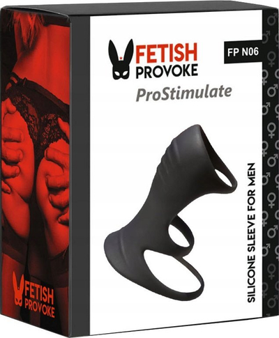 Mëngë penisi Fetish Provoke ProStimulate N07, silikon, 8.7cm, e zezë