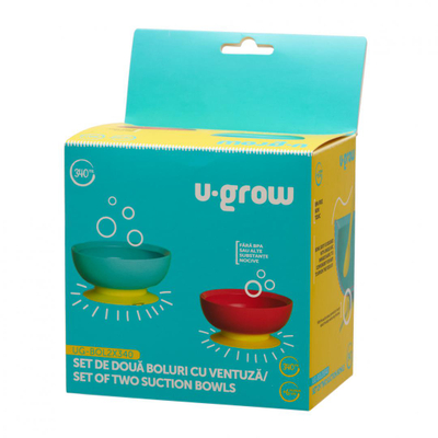 Set pjata me kupë thithëse U-Grow, 2 copë, 340 ml