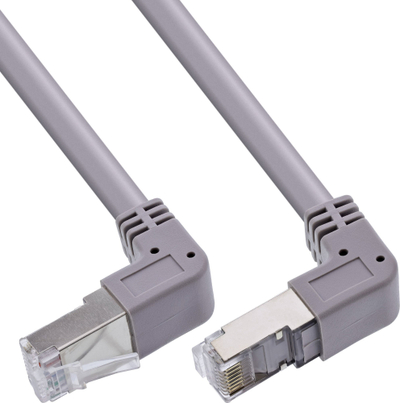 Kabllo rrjeti InLine Patch me kënd lart-poshtë, Cat.6 S FTP, 1.22m, gri