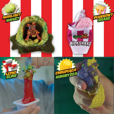 Set figurash lodër Cobi Terror Fried Nasty Bites, 2 figura surprizë, për kalamaj